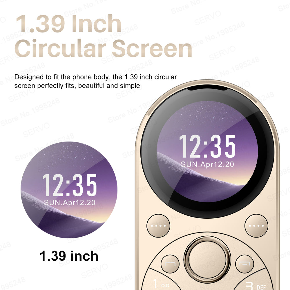 SERVO i15 Mini Dual SIM Miniature Circular 2G Feature Phone SERVO i15 Mini Dual SIM Miniature Circular 2G Feature Phone